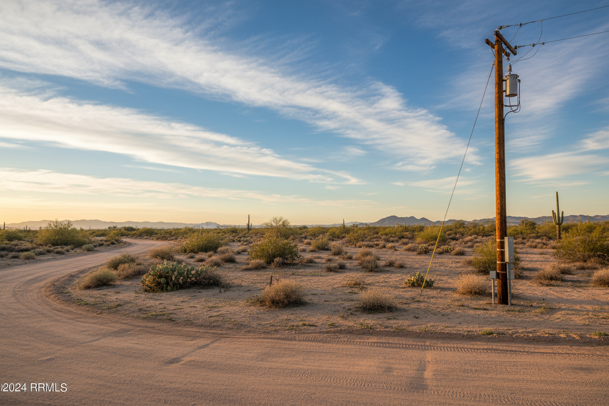 Property with electricity and dirt road